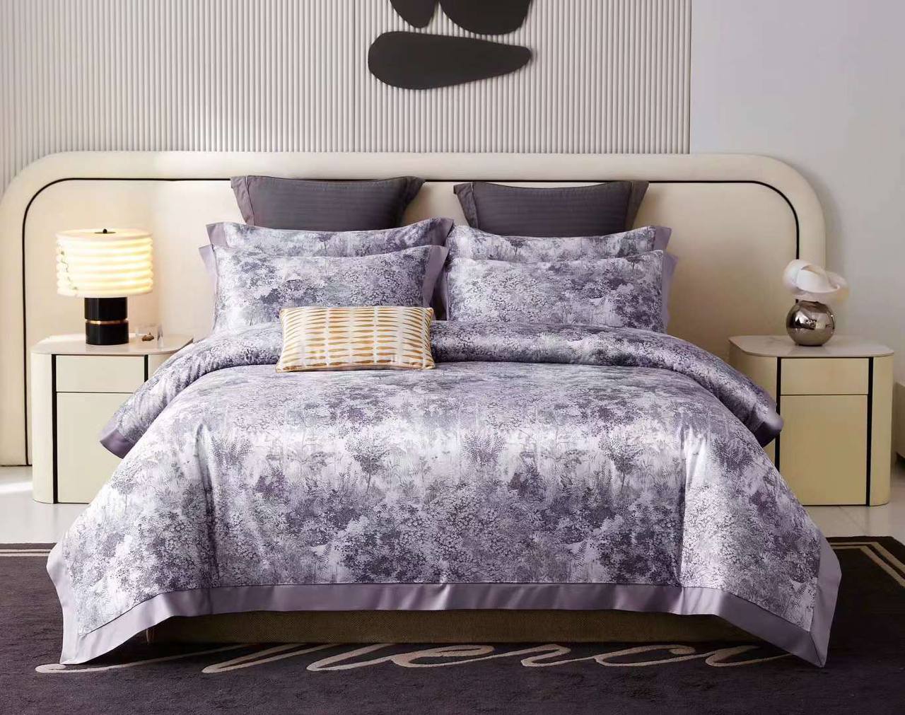 Пурпурно-синий постельный комплект Christian Dior BP-48364 Пурпурно-синий постельный комплект Christian Dior BP-48364