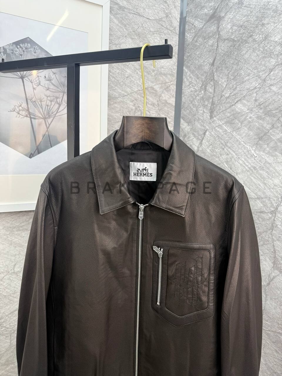 Кожаная куртка из оленьей кожи Hermes BPLUX5460 Кожаная куртка из оленьей кожи Hermes BPLUX5460