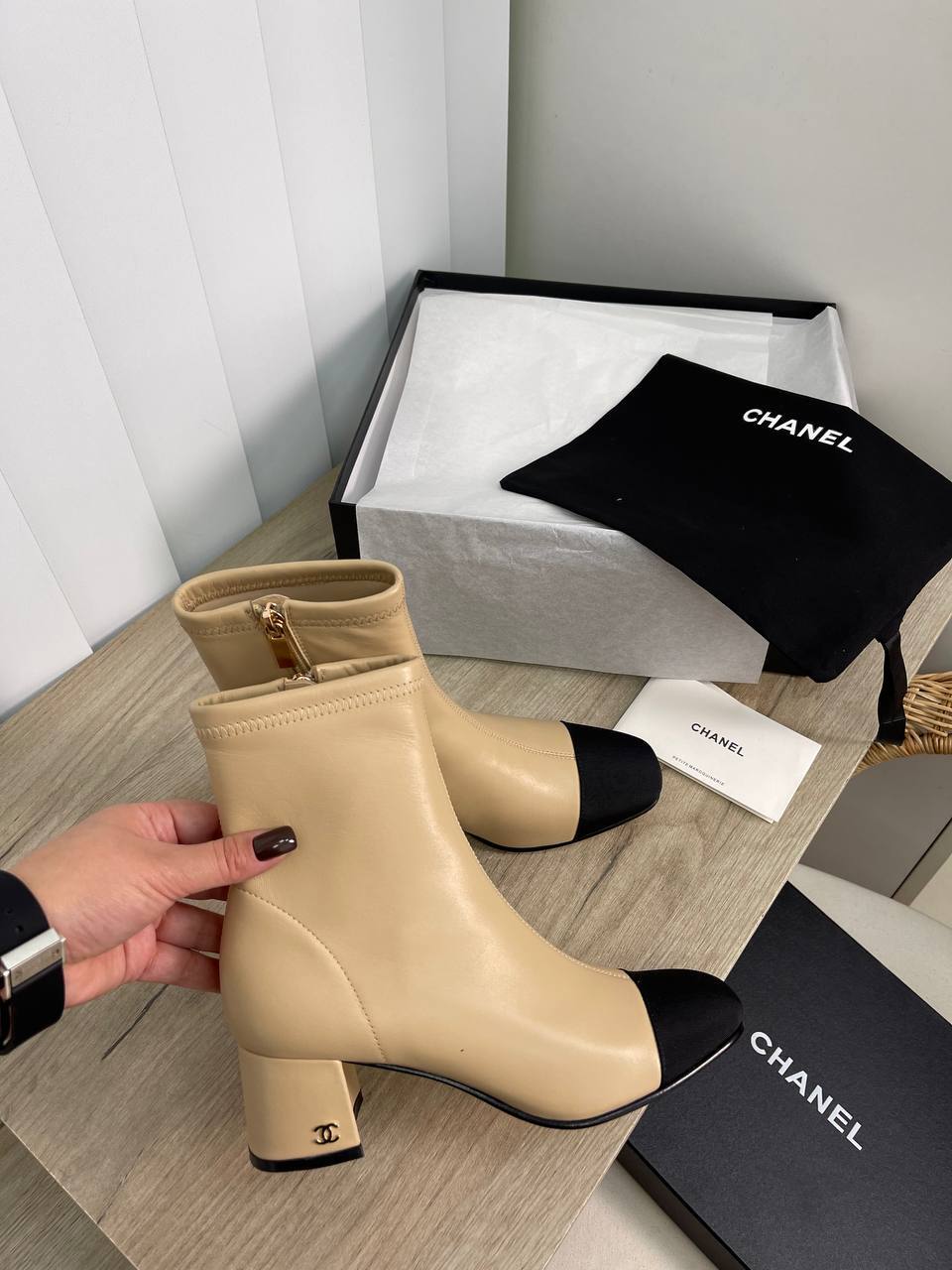 Комбинированные коллекционные ботильоны Chanel BP-23530 Комбинированные коллекционные ботильоны Chanel BP-23530