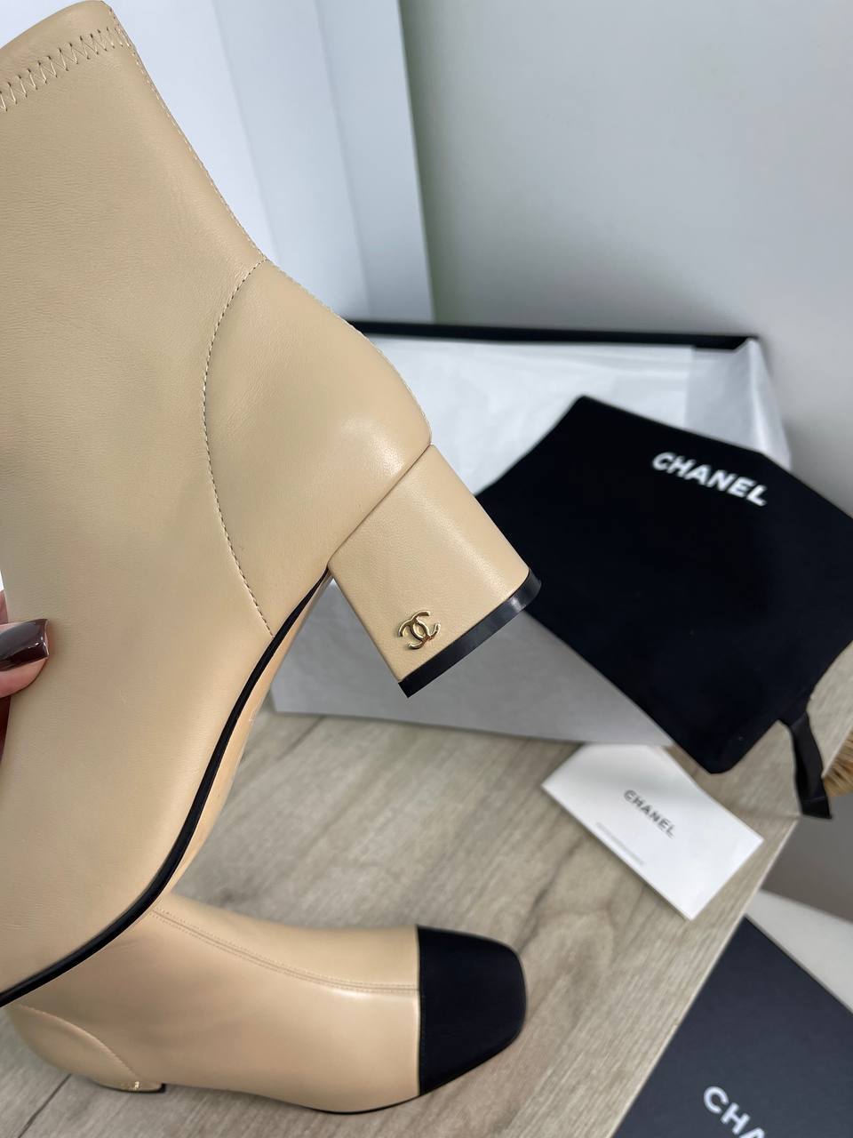 Комбинированные коллекционные ботильоны Chanel BP-23530 Комбинированные коллекционные ботильоны Chanel BP-23530