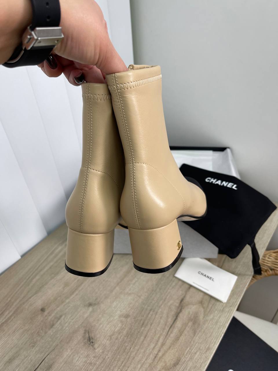 Комбинированные коллекционные ботильоны Chanel BP-23530 Комбинированные коллекционные ботильоны Chanel BP-23530