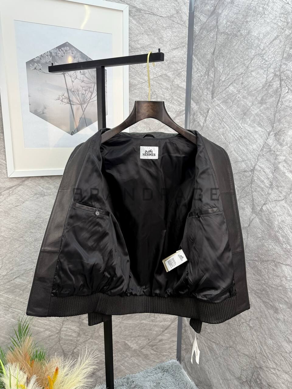 Кожаная куртка из оленьей кожи Hermes BPLUX5460 Кожаная куртка из оленьей кожи Hermes BPLUX5460