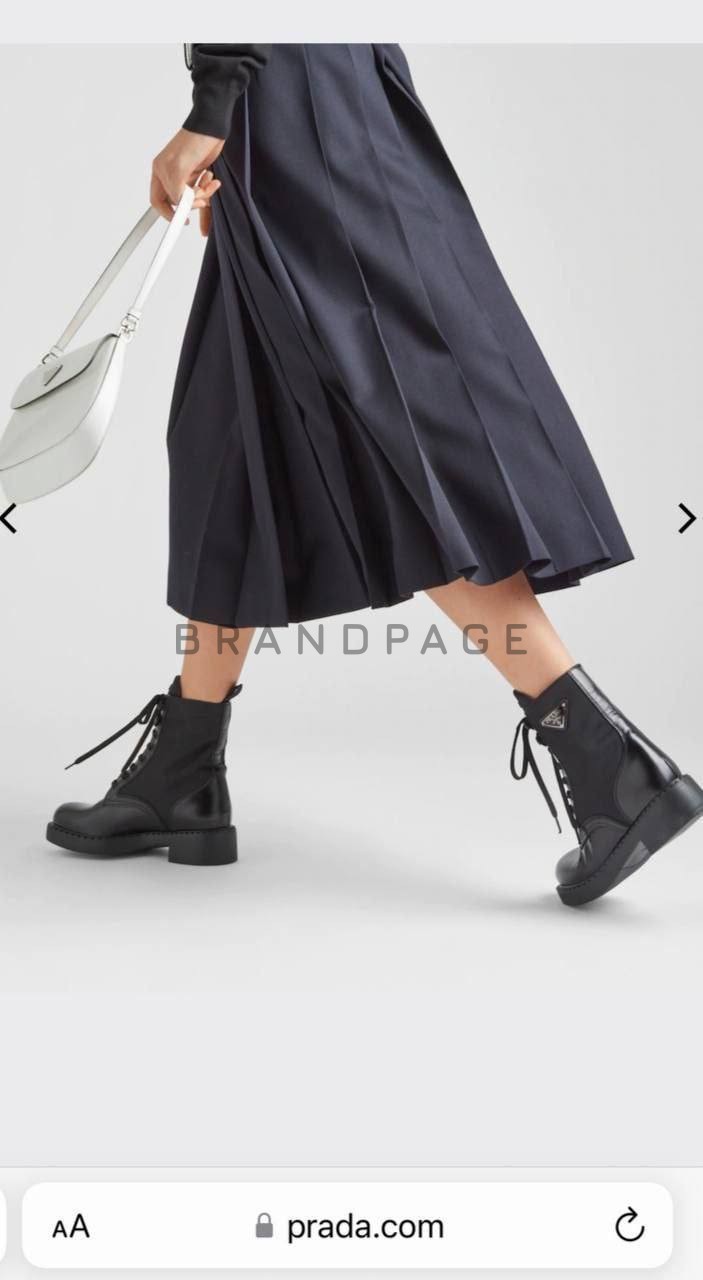 Женские ботинки кожаные Prada BPLUX12580 Женские ботинки кожаные Prada BPLUX12580