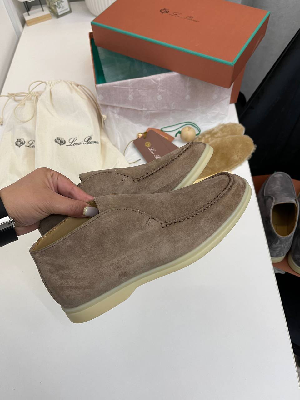 Ботинки женские коричневые лимитированные Loro Piana BP-39531 Ботинки женские коричневые лимитированные Loro Piana BP-39531