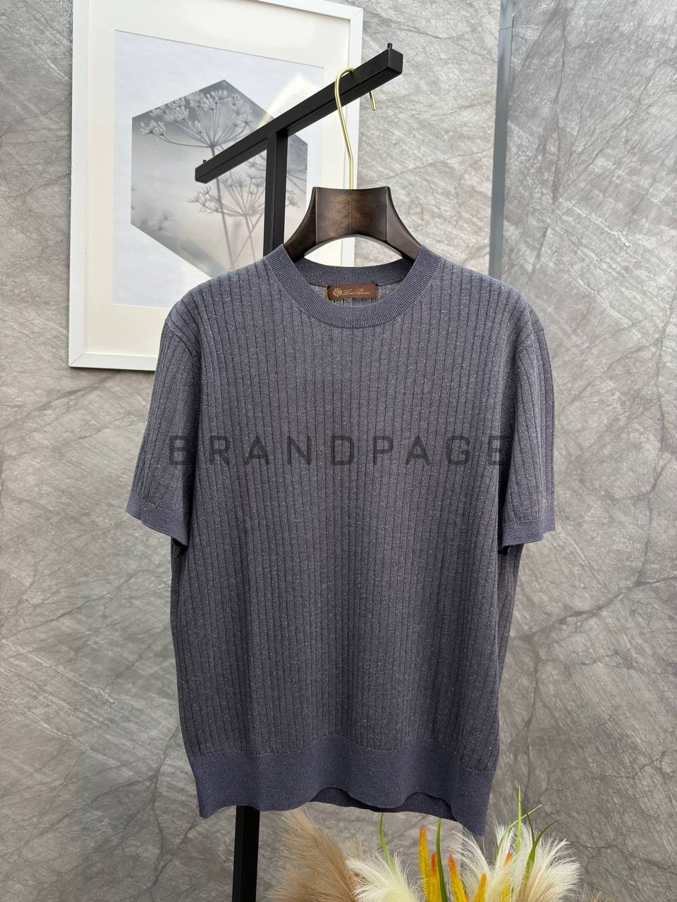 Футболка из льна и тенселя Loro Piana BPLUX13027 Футболка из льна и тенселя Loro Piana BPLUX13027