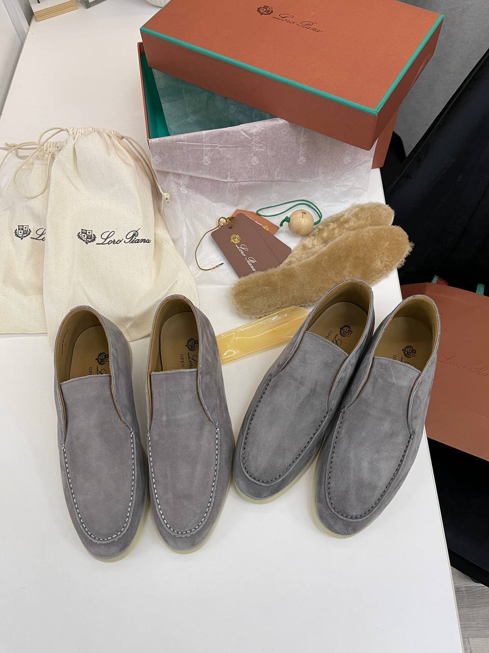 Ботинки женские темно-серые люкс Loro Piana BP-39535 Ботинки женские темно-серые люкс Loro Piana BP-39535