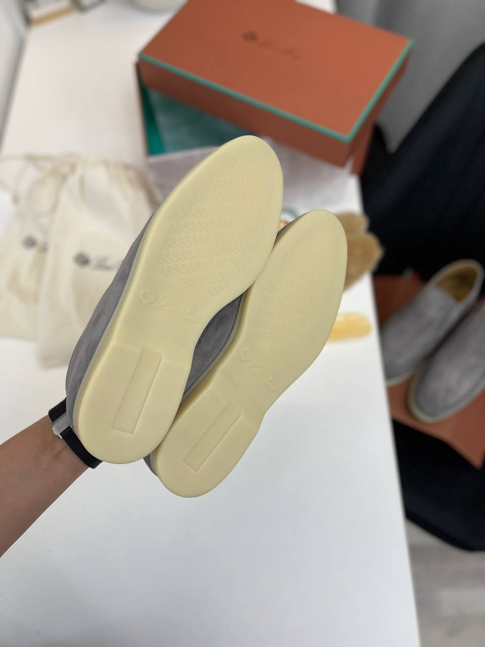 Ботинки женские темно-серые люкс Loro Piana BP-39535 Ботинки женские темно-серые люкс Loro Piana BP-39535