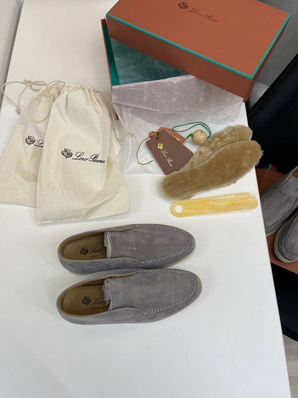 Ботинки женские темно-серые люкс Loro Piana BP-39535 Ботинки женские темно-серые люкс Loro Piana BP-39535