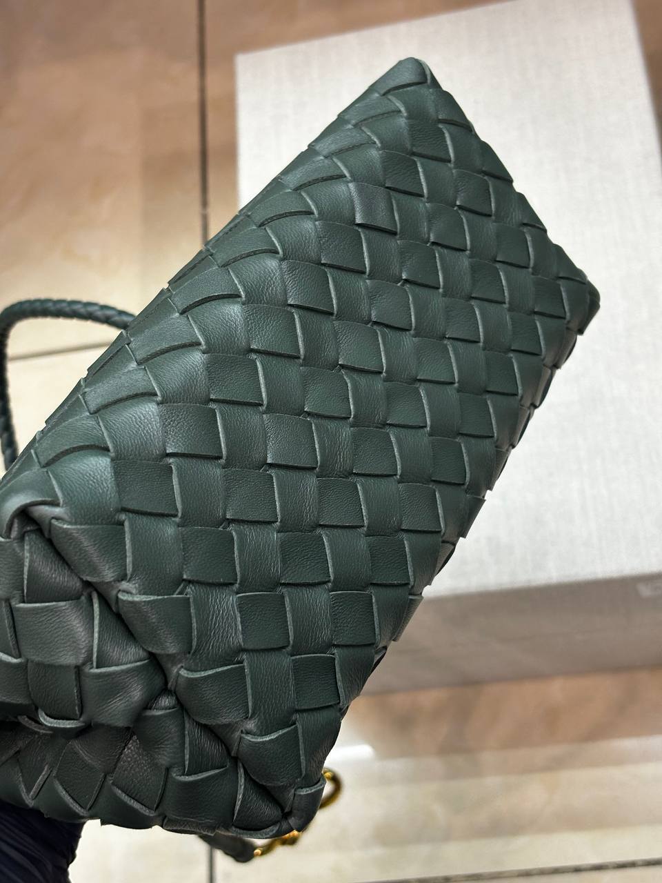 Сумка зеленая плетенная Bottega Veneta BP-734853 Сумка зеленая плетенная Bottega Veneta BP-734853
