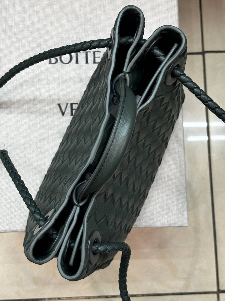 Сумка зеленая плетенная Bottega Veneta BP-734853 Сумка зеленая плетенная Bottega Veneta BP-734853
