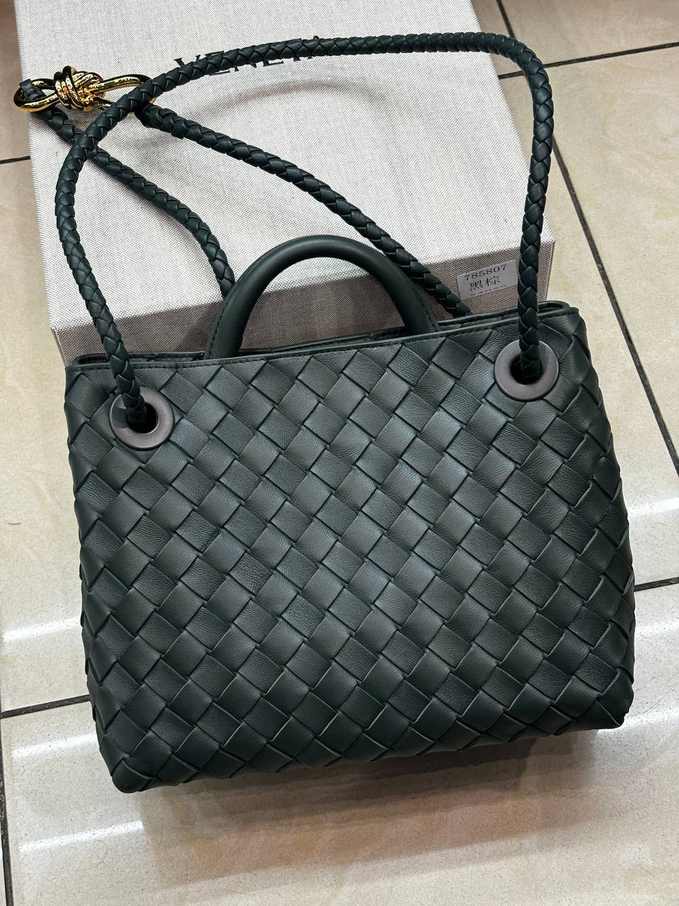 Сумка зеленая плетенная Bottega Veneta BP-734853 Сумка зеленая плетенная Bottega Veneta BP-734853