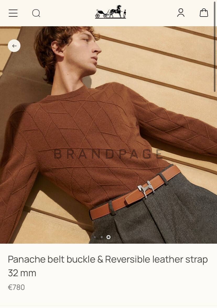 Ремень телячий Hermes BPLUX5356 Ремень телячий Hermes BPLUX5356