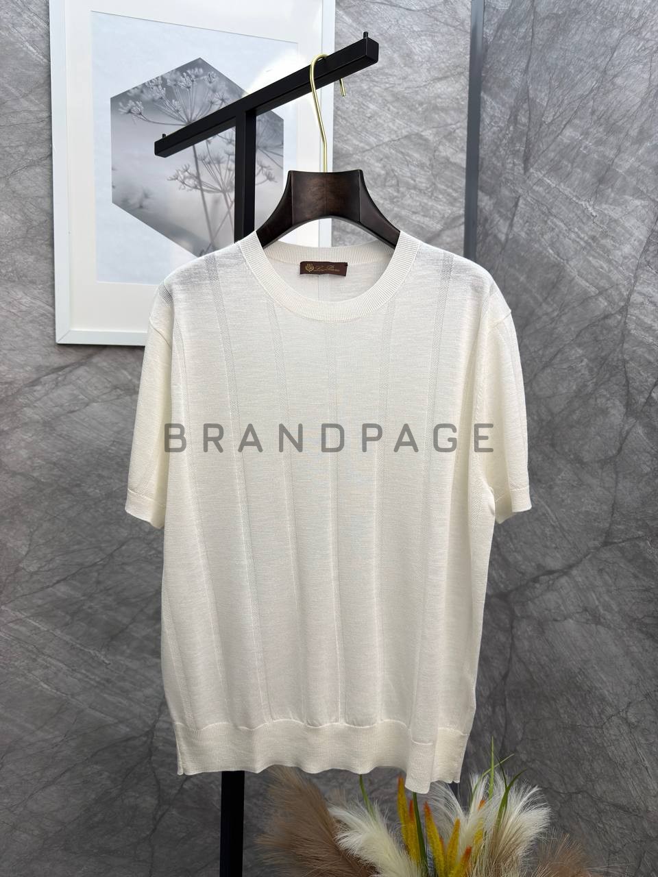 Футболка из льна и тенселя Loro Piana BPLUX13036 Футболка из льна и тенселя Loro Piana BPLUX13036