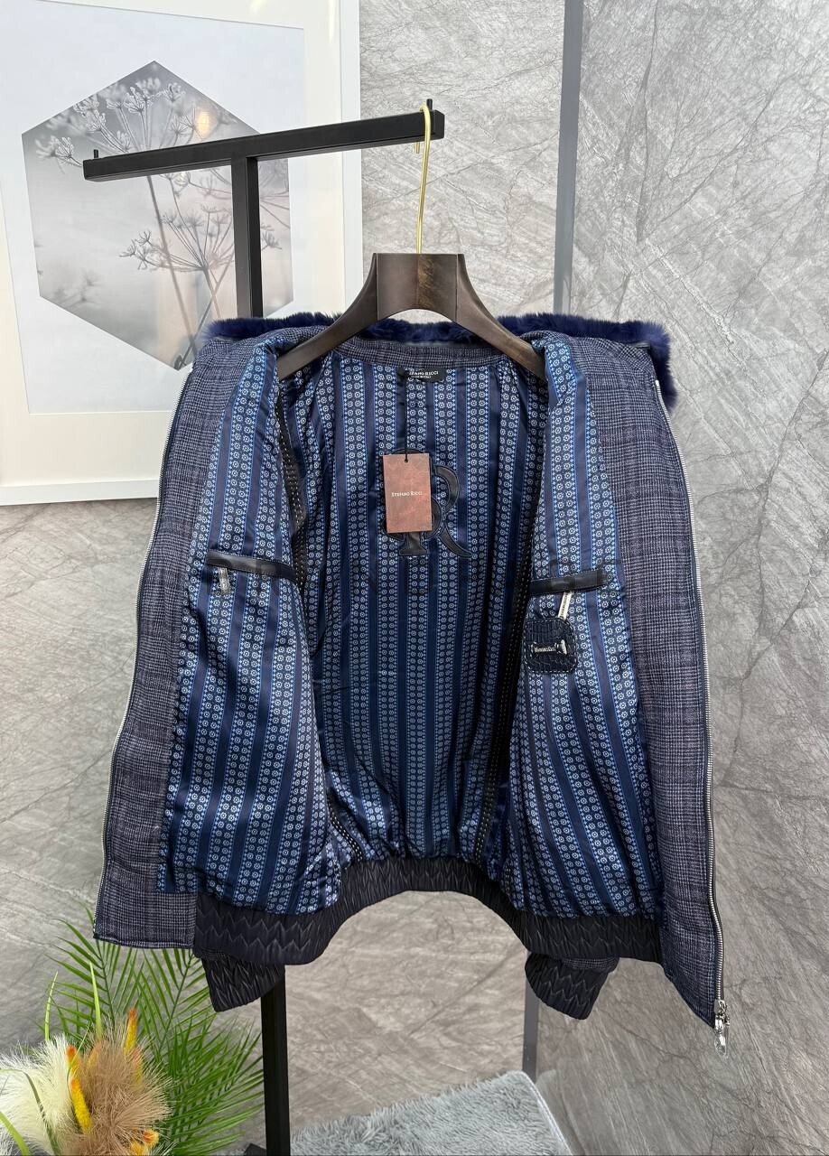 Куртка из хлопка с крокодилом и мехом кролика Stefano Ricci BPLUX5685 Куртка из хлопка с крокодилом и мехом кролика Stefano Ricci BPLUX5685