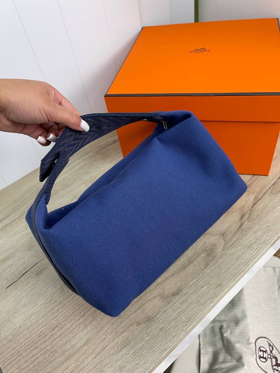 Элитная косметичка синяя женская Hermes BP-19732 Элитная косметичка синяя женская Hermes BP-19732