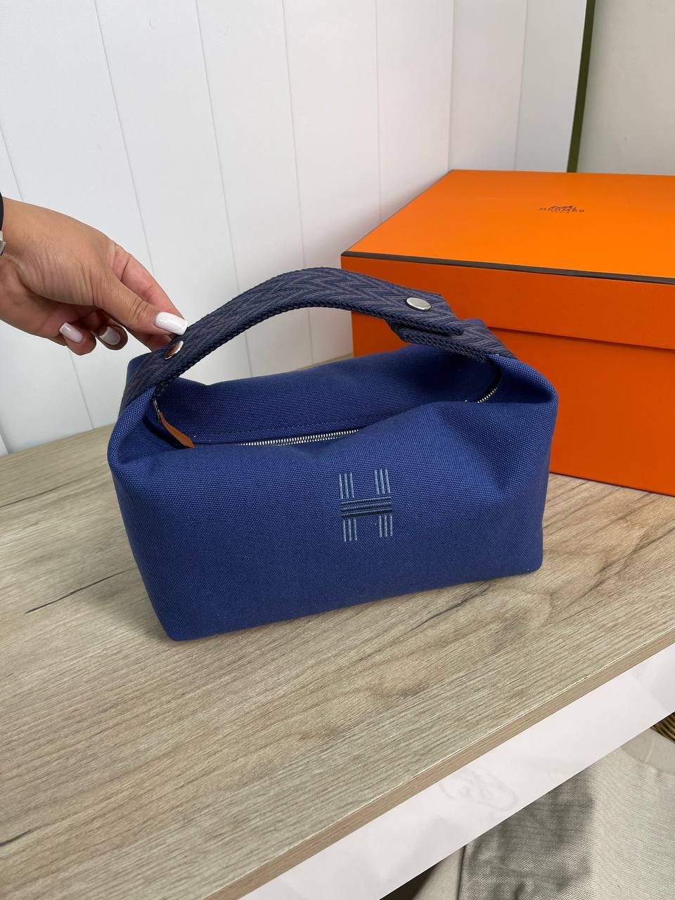 Элитная косметичка синяя женская Hermes BP-19732 Элитная косметичка синяя женская Hermes BP-19732