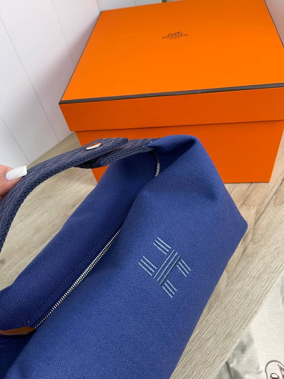 Элитная косметичка синяя женская Hermes BP-19732 Элитная косметичка синяя женская Hermes BP-19732