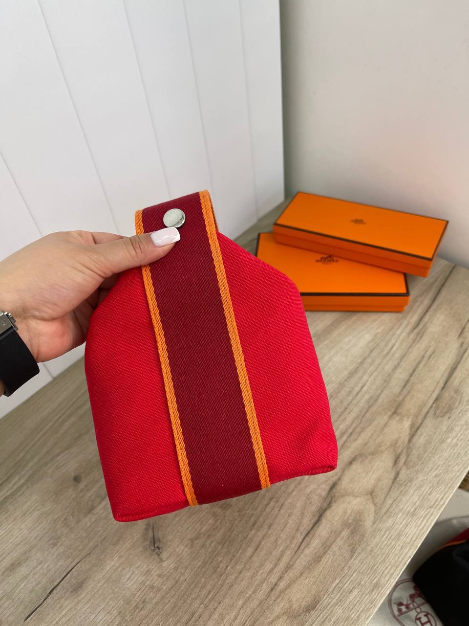 Премиум косметичка красная женская Hermes BP-19668 Премиум косметичка красная женская Hermes BP-19668