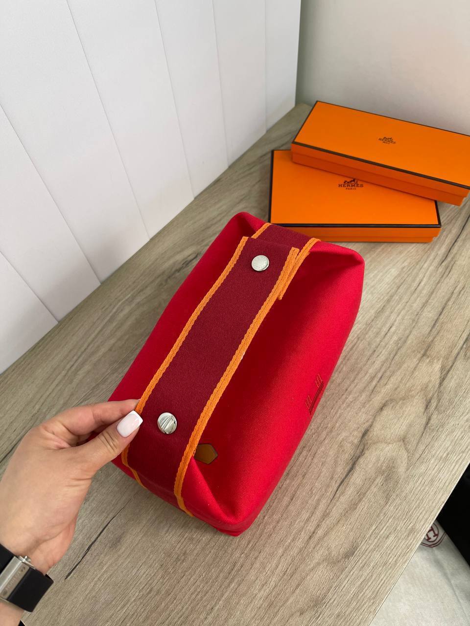 Премиум косметичка красная женская Hermes BP-19668 Премиум косметичка красная женская Hermes BP-19668