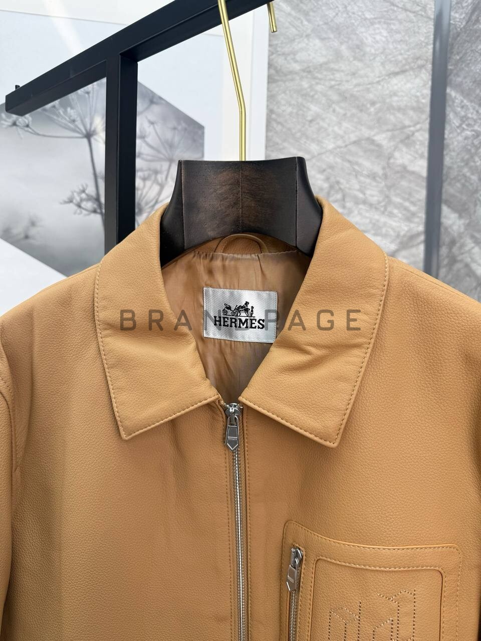 Кожаная куртка из оленьей кожи Hermes BPLUX5456 Кожаная куртка из оленьей кожи Hermes BPLUX5456