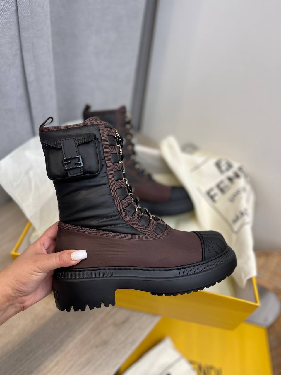 Женские премиум ботинки Fendi BP-40039 Женские премиум ботинки Fendi BP-40039