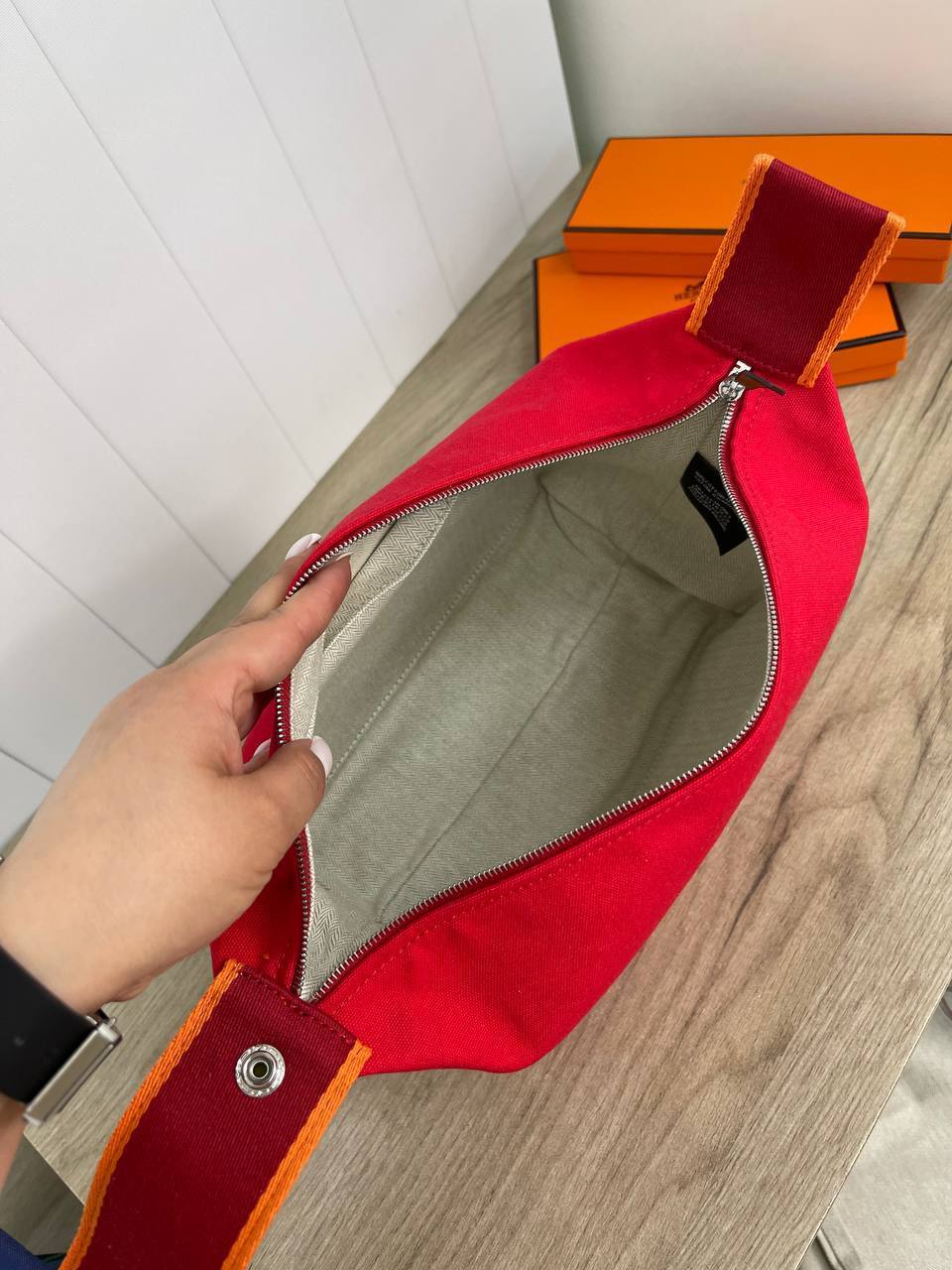 Премиум косметичка красная женская Hermes BP-19668 Премиум косметичка красная женская Hermes BP-19668