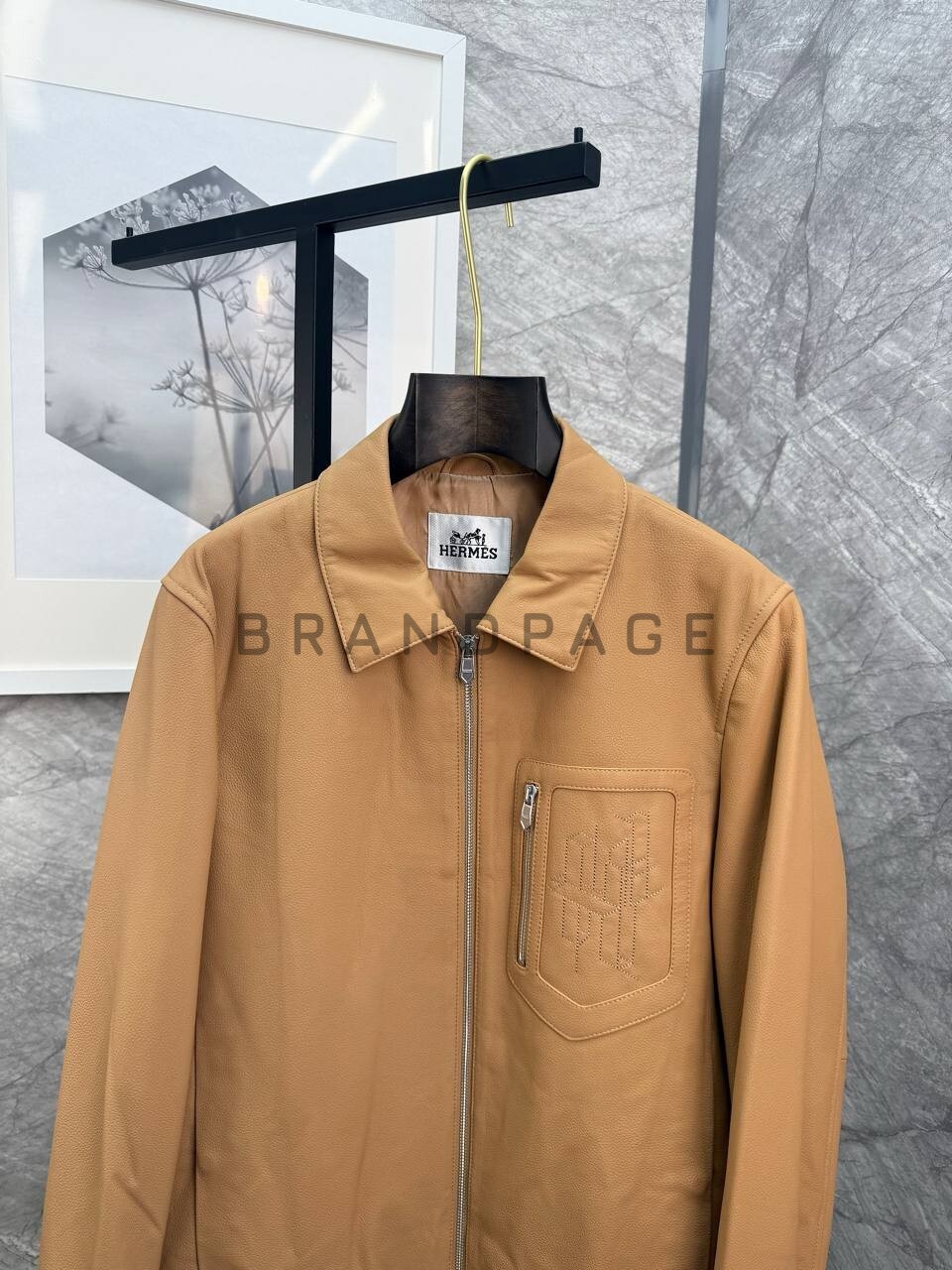 Кожаная куртка из оленьей кожи Hermes BPLUX5456 Кожаная куртка из оленьей кожи Hermes BPLUX5456