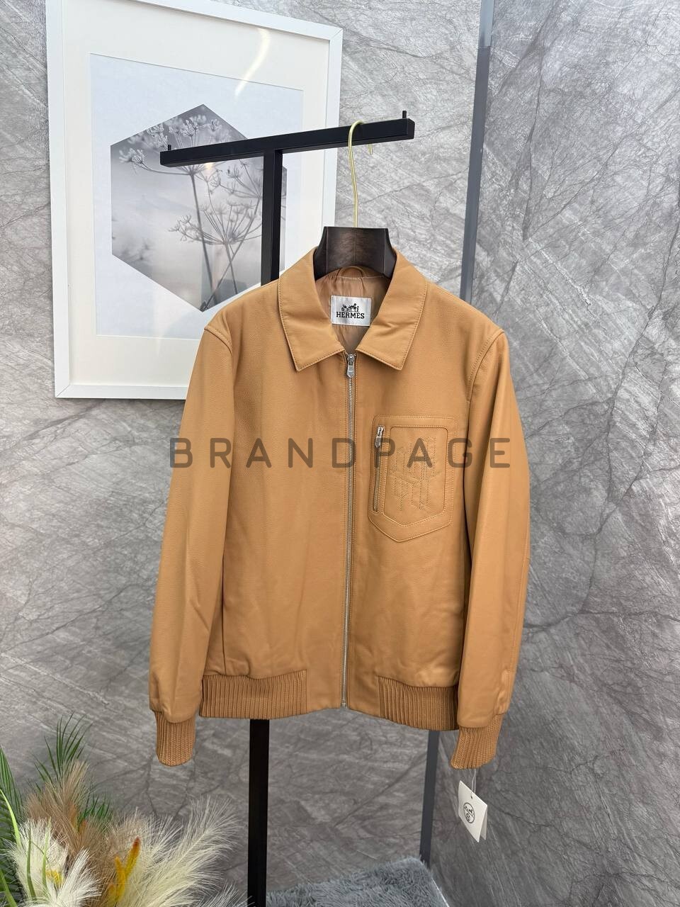 Кожаная куртка из оленьей кожи Hermes BPLUX5456 Кожаная куртка из оленьей кожи Hermes BPLUX5456