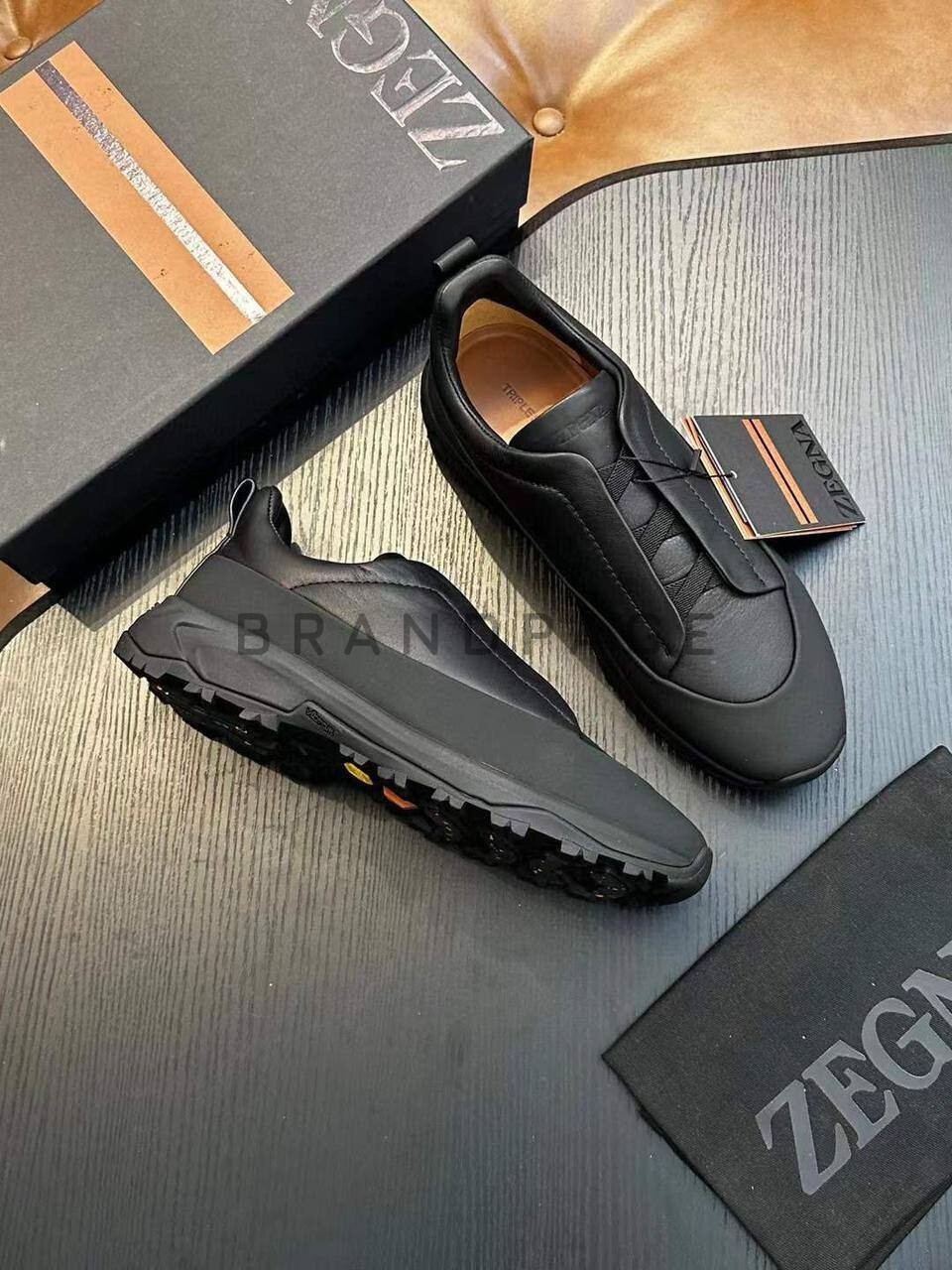 Кроссовки из замши и кожи Zegna BPLUX5404 Кроссовки из замши и кожи Zegna BPLUX5404