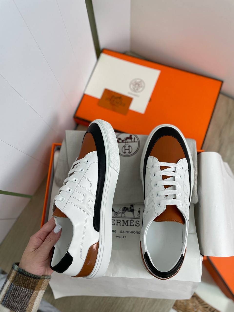 Hermes повседневные мужские кеды BP-31991 Hermes повседневные мужские кеды BP-31991