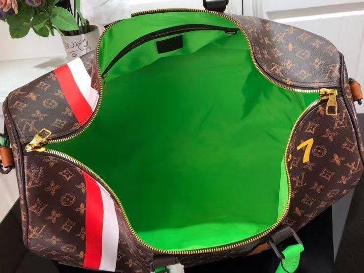 Louis Vuitton дорожная сумка коричнево-зеленая BP-13560 Louis Vuitton дорожная сумка коричнево-зеленая BP-13560