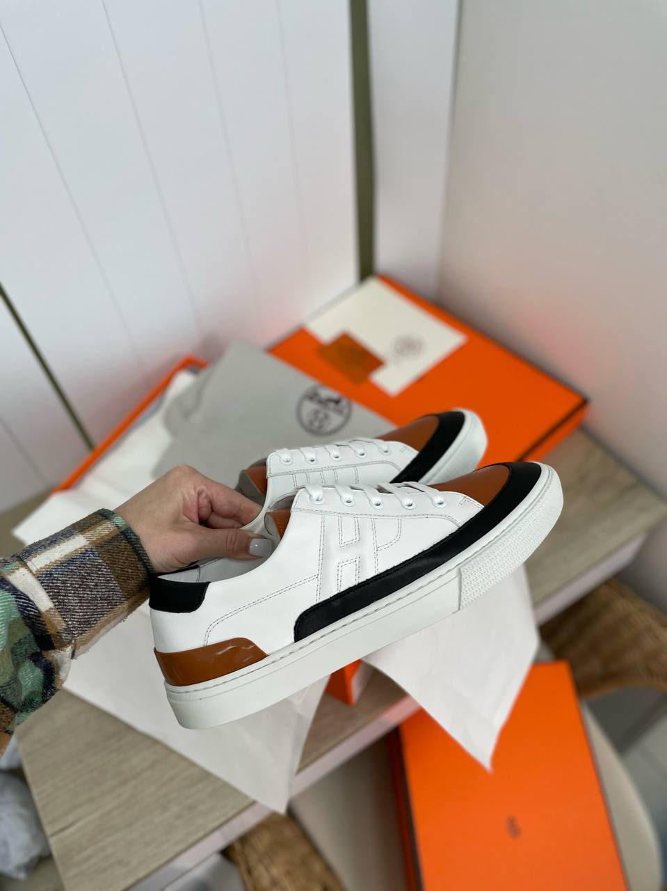 Hermes повседневные мужские кеды BP-31991 Hermes повседневные мужские кеды BP-31991