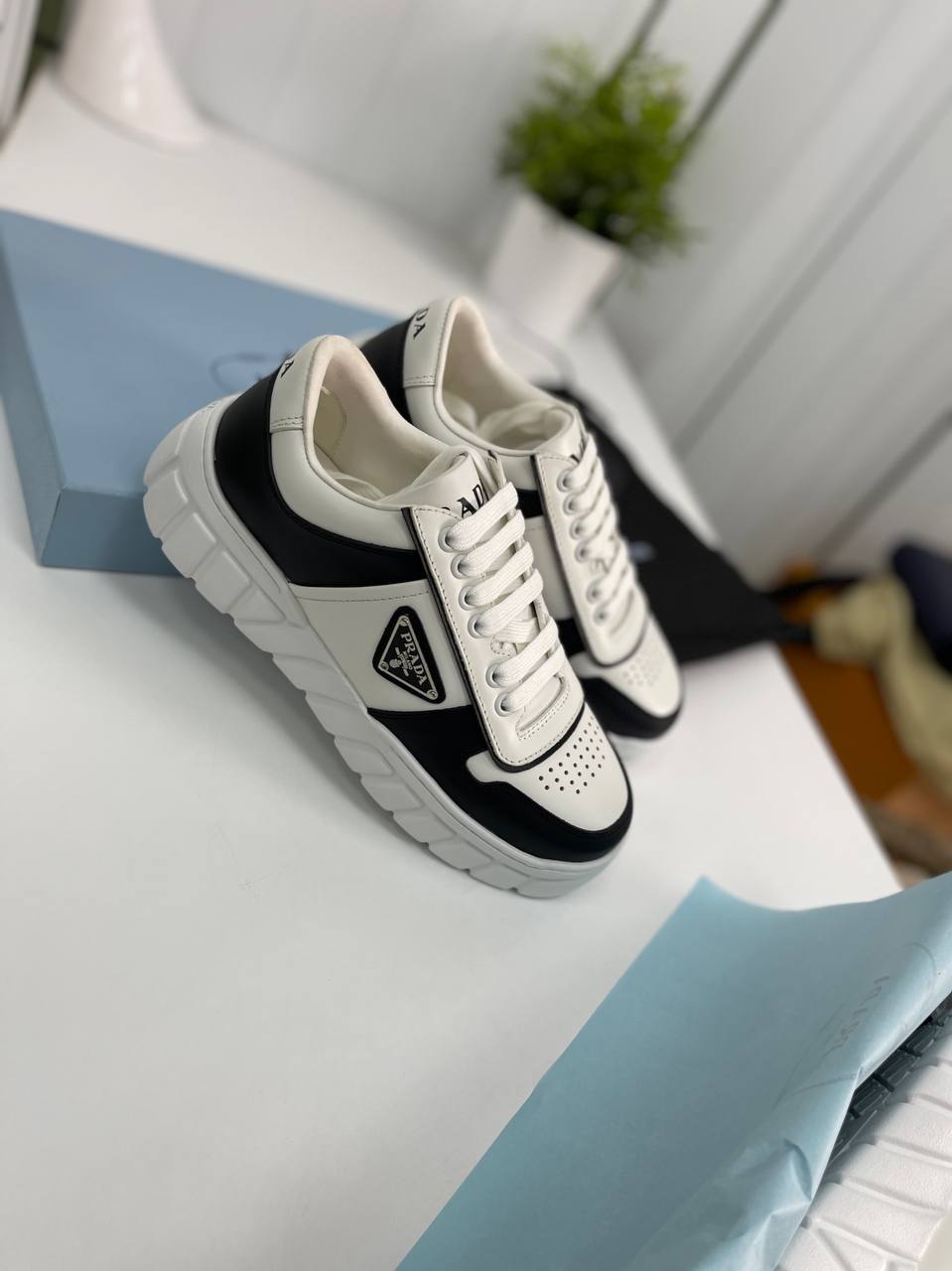 Женские кеды трендовые Prada BP-17956 Женские кеды трендовые Prada BP-17956