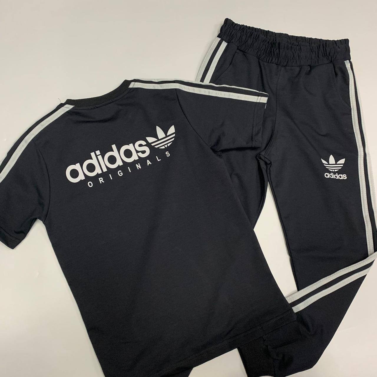 Adidas костюм черный с белым лого BP-35703 Adidas костюм черный с белым лого BP-35703
