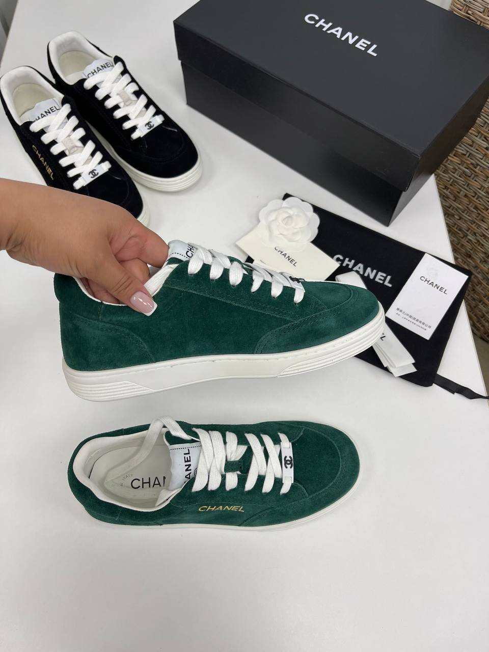 Женские кеды Chanel премиум BP-36490 Женские кеды Chanel премиум BP-36490