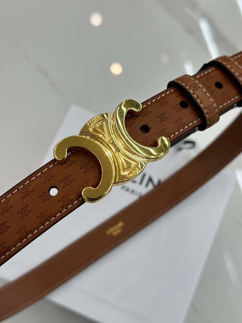 Премиальный кожаный ремень коричневый Celine BP-624142 Премиальный кожаный ремень коричневый Celine BP-624142