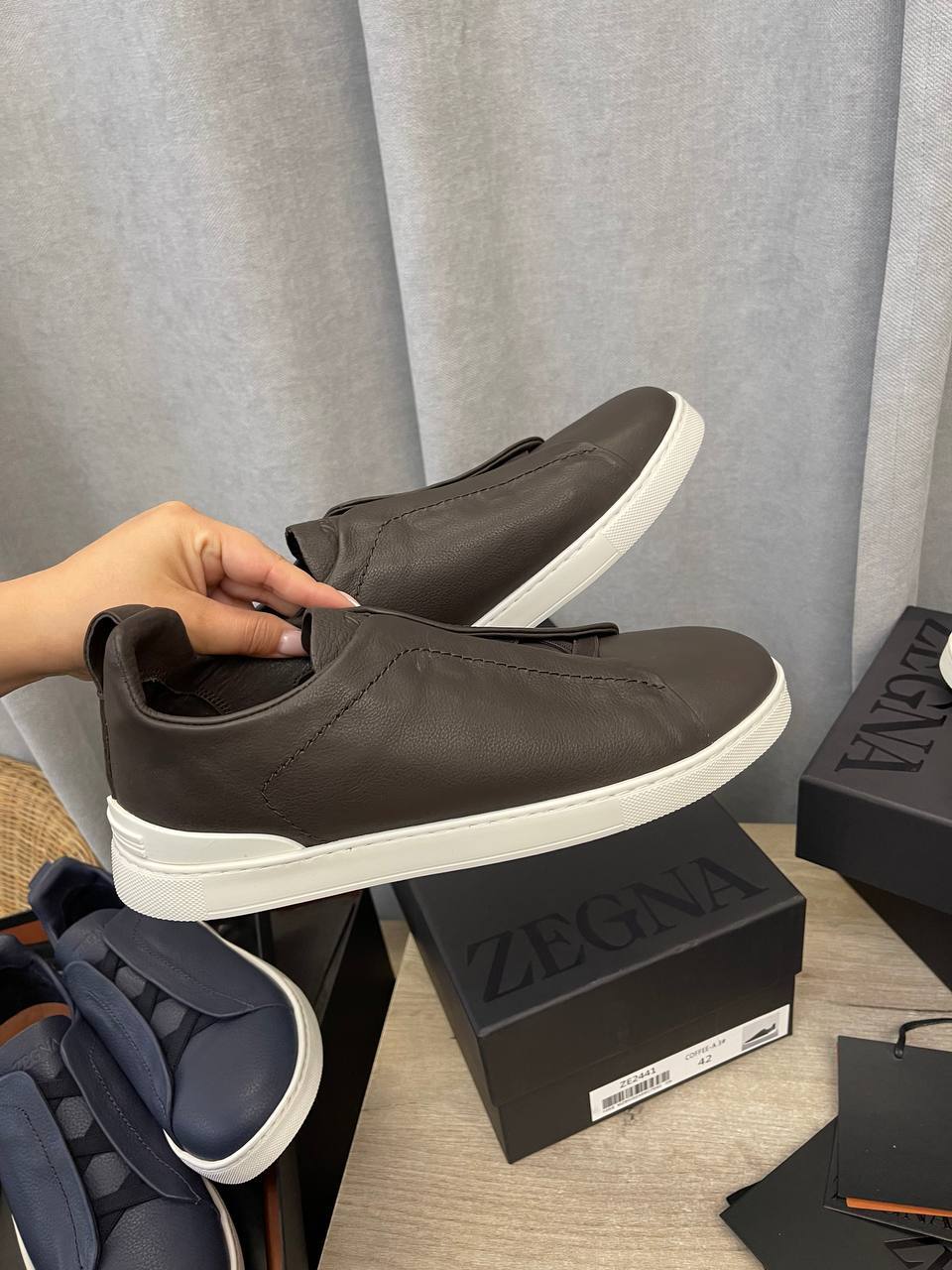 ZEGNA лимитированные мужские кеды BP-52886 ZEGNA лимитированные мужские кеды BP-52886