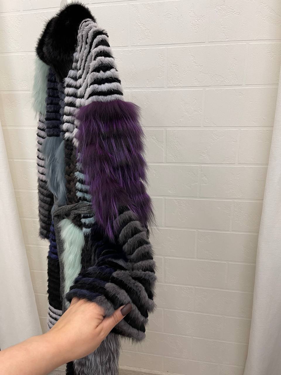 Меховое пальто на кашемире BC BP-41506 Меховое пальто на кашемире BC BP-41506