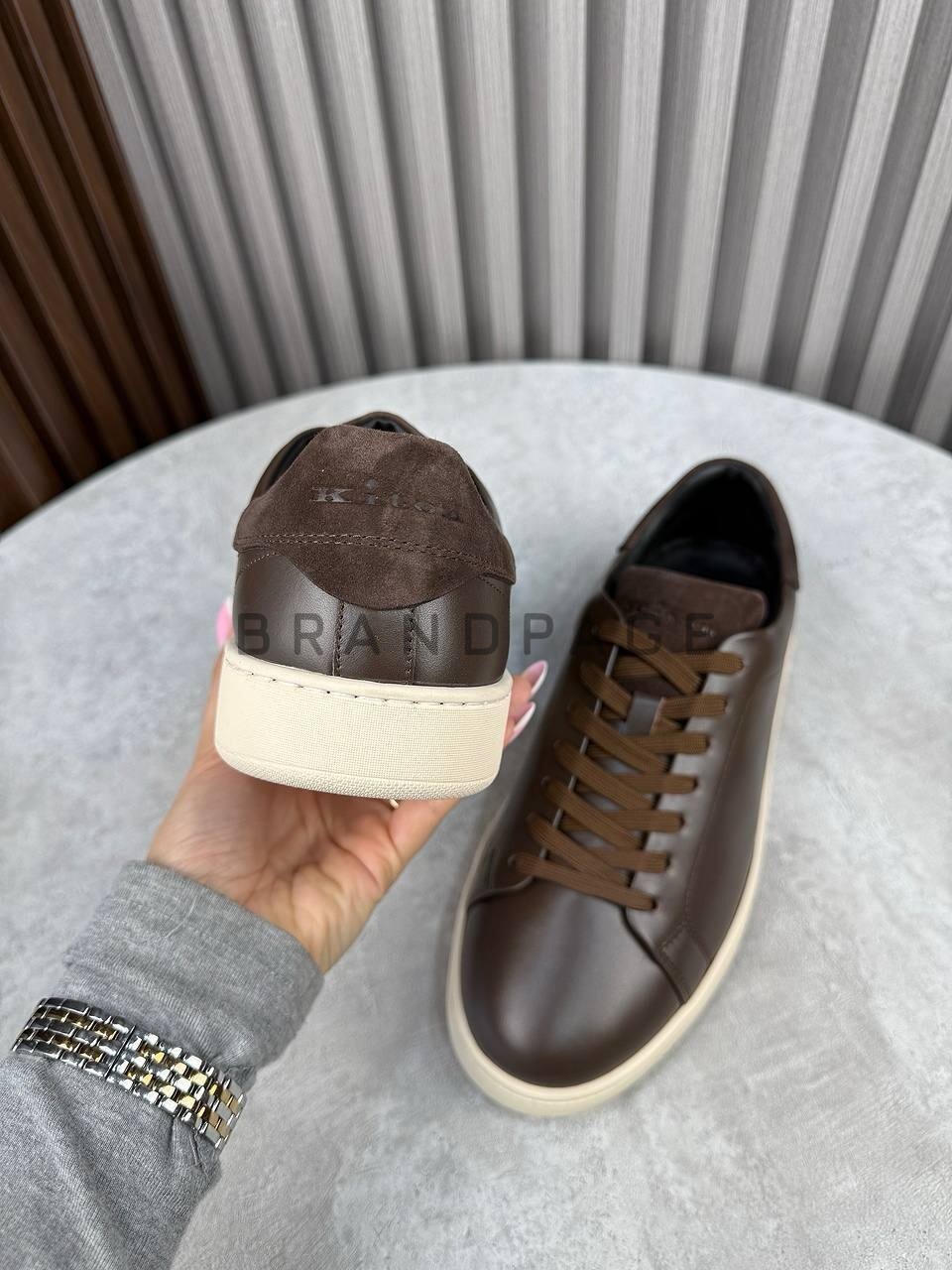 Кожаные кеды Kiton BPLUX5661 Кожаные кеды Kiton BPLUX5661