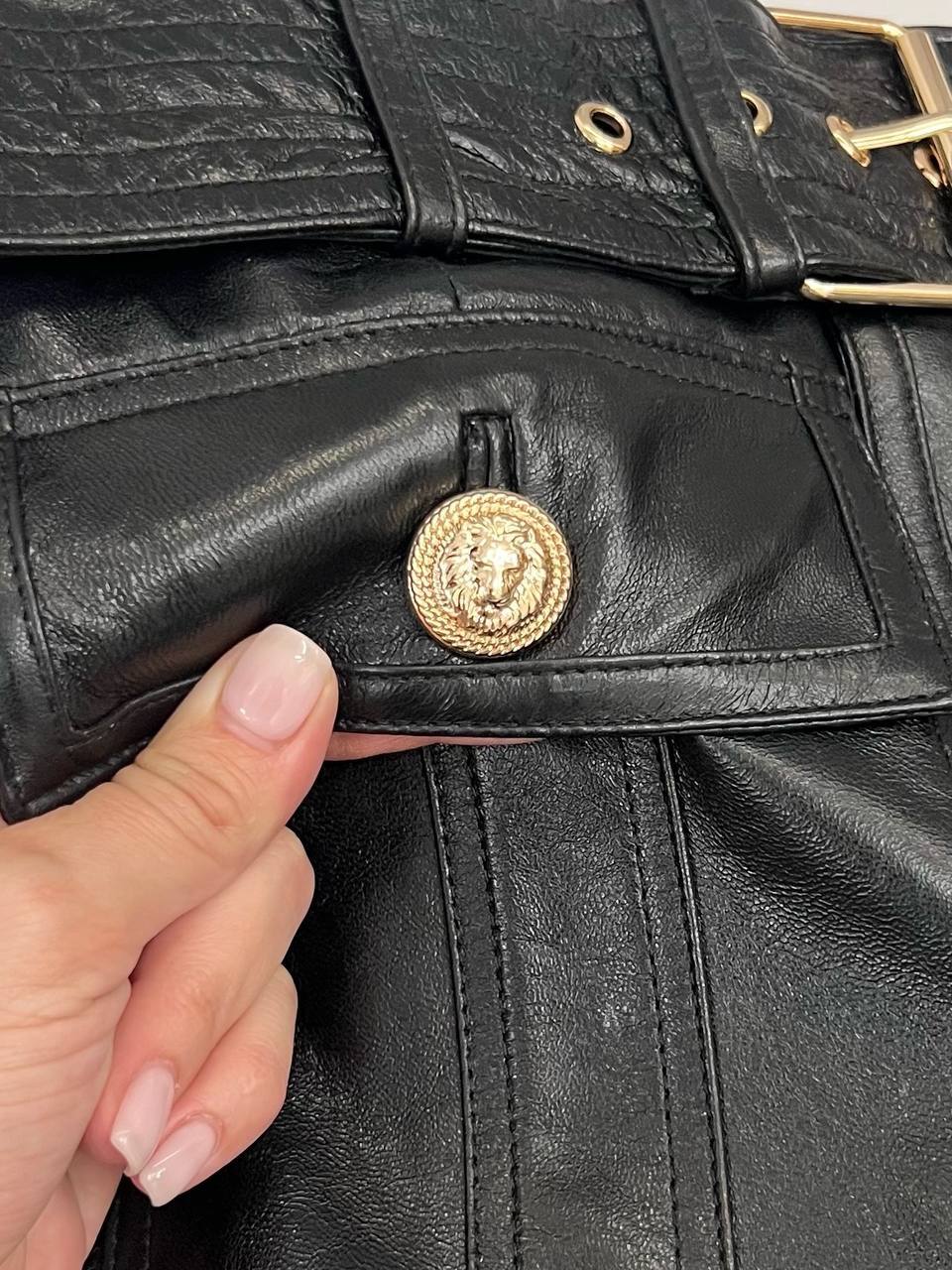 Кожаная коллекционная юбка Balmain BP-53074 Кожаная коллекционная юбка Balmain BP-53074