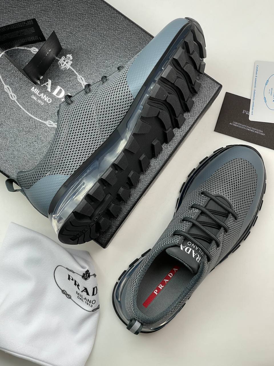 Prada мужские премиум кроссовки BP-35378 Prada мужские премиум кроссовки BP-35378