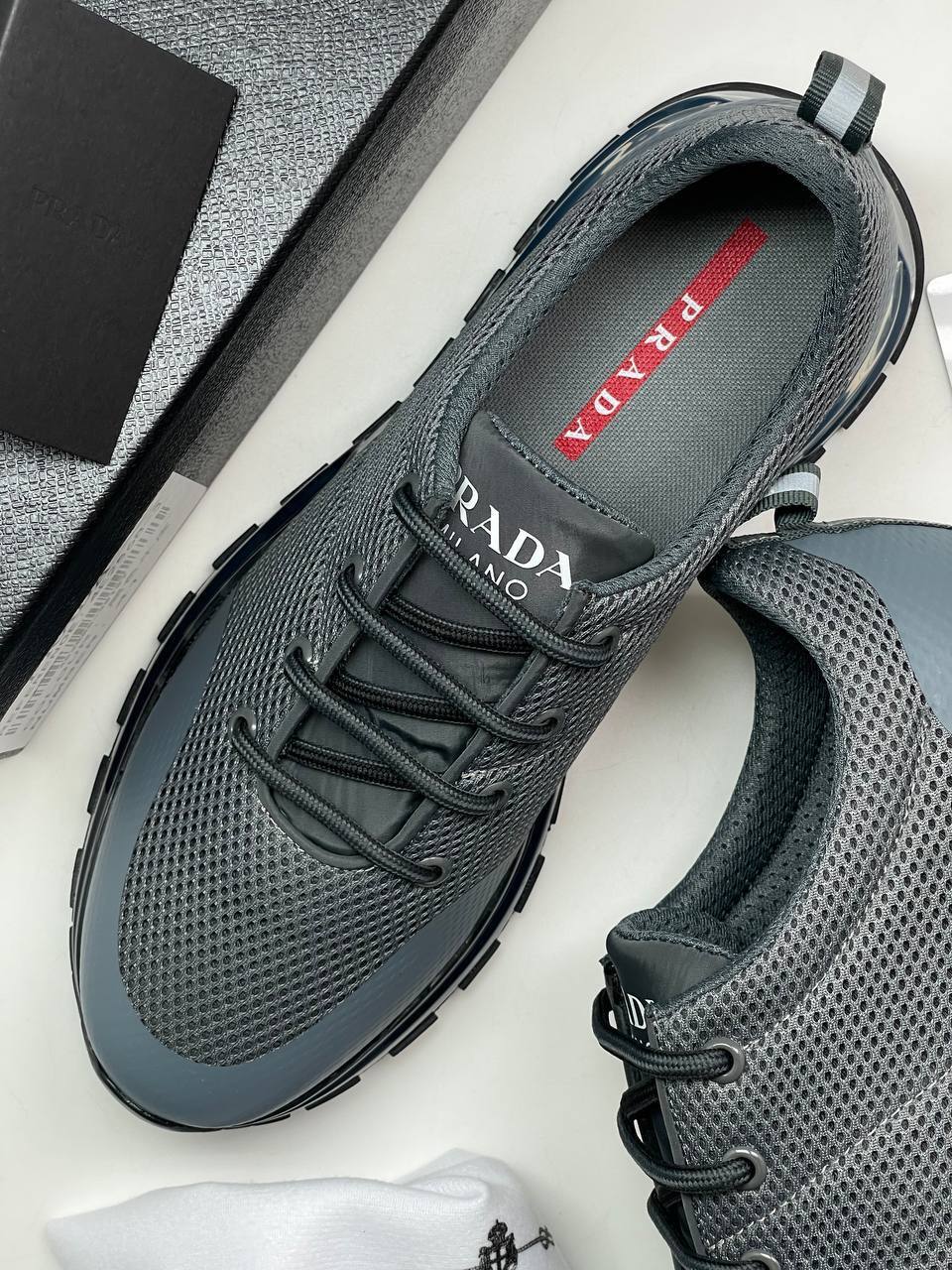 Prada мужские премиум кроссовки BP-35378 Prada мужские премиум кроссовки BP-35378