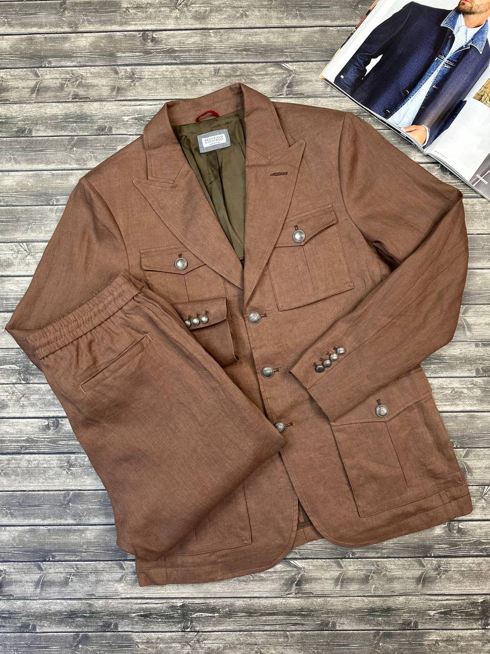 Льняной костюм BC BP-50084 повседневный Льняной костюм BC BP-50084 повседневный