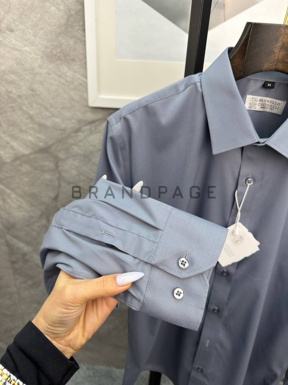 Рубашка хлопковая Brunello Cucinelli BPLUX12999 Рубашка хлопковая Brunello Cucinelli BPLUX12999