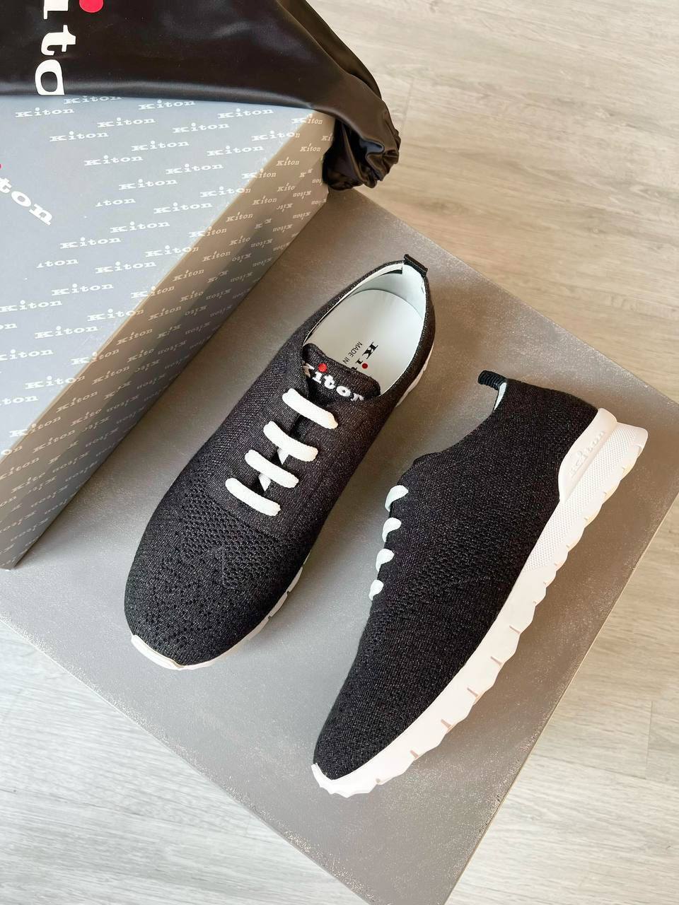 Темно-коричневые кроссовки Kiton BP-33280 Темно-коричневые кроссовки Kiton BP-33280