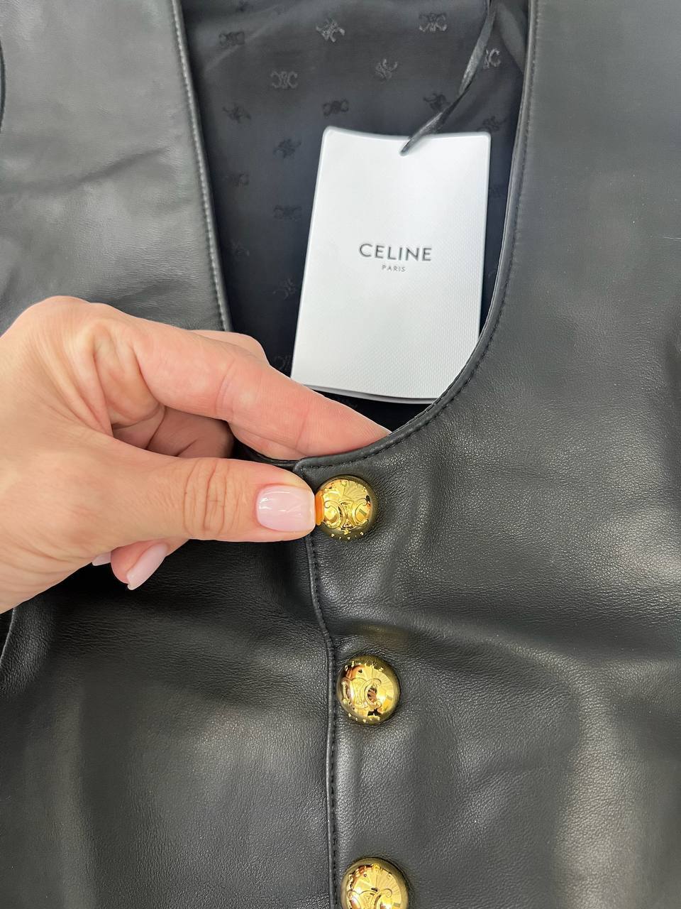 Кожаный жилет премиум Celine BP-37126 Кожаный жилет премиум Celine BP-37126