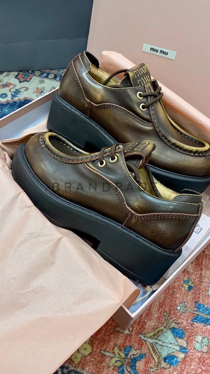 Женские кожаные лоферы Miu Miu BPLUX12465 Женские кожаные лоферы Miu Miu BPLUX12465