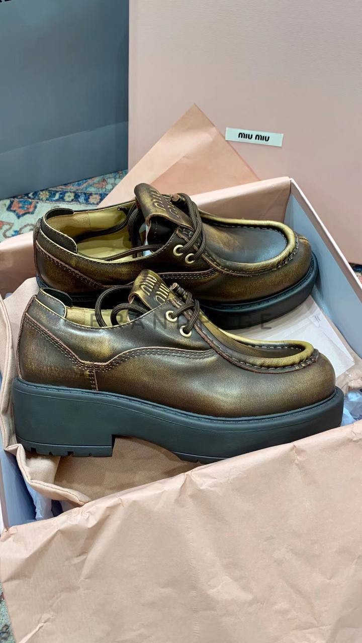 Женские кожаные лоферы Miu Miu BPLUX12465 Женские кожаные лоферы Miu Miu BPLUX12465