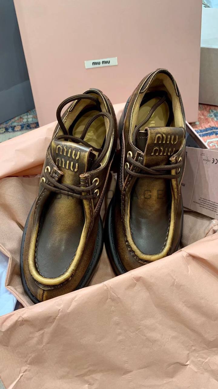 Женские кожаные лоферы Miu Miu BPLUX12465 Женские кожаные лоферы Miu Miu BPLUX12465