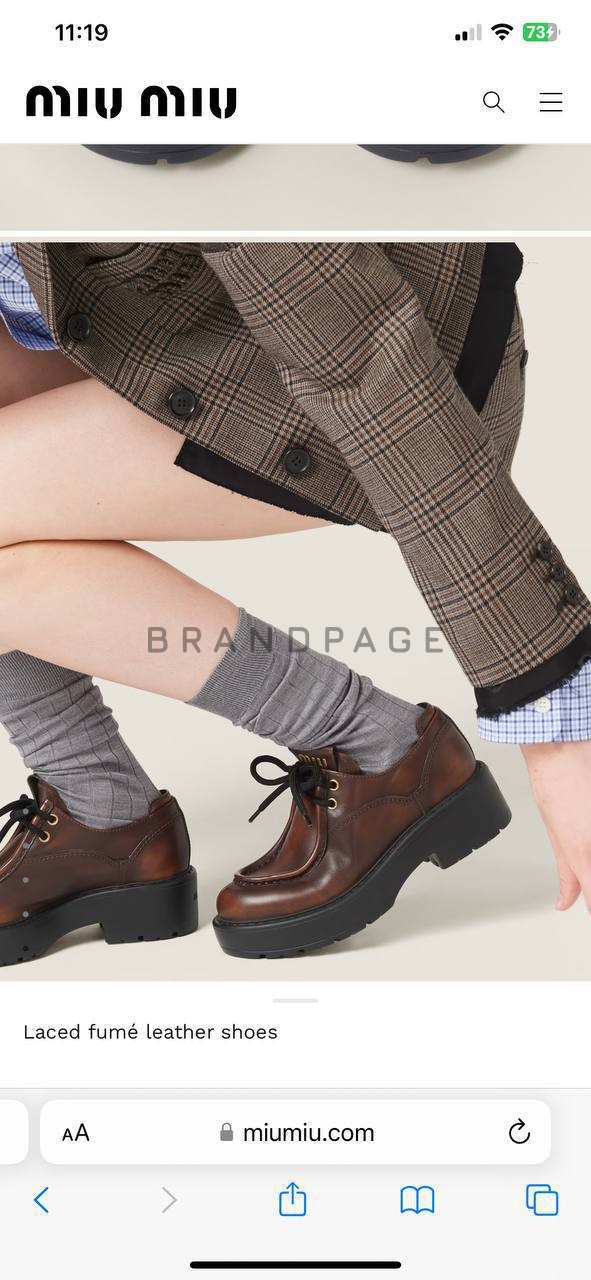 Женские кожаные лоферы Miu Miu BPLUX12465 Женские кожаные лоферы Miu Miu BPLUX12465